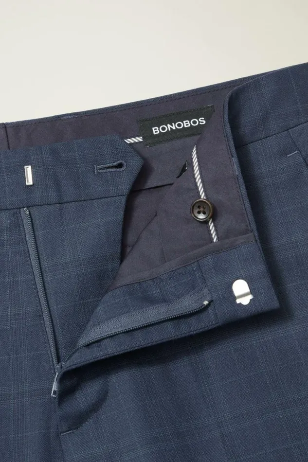 Men Jetsetter Wool Dress Pant Navy Glen Plaid Bonobos Dress Pants