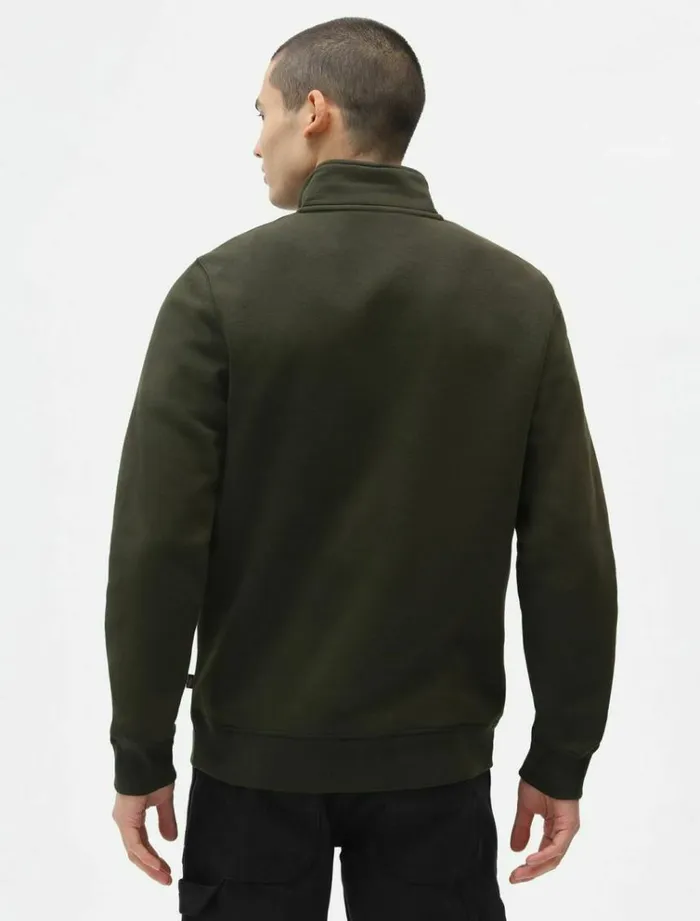 Men Jumpers and Sweatshirts Dickies Oakport Quarter Zip Olive Green