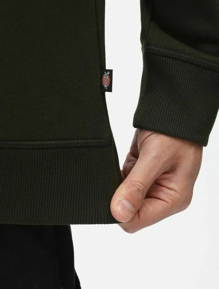 Men Jumpers and Sweatshirts Dickies Oakport Quarter Zip Olive Green