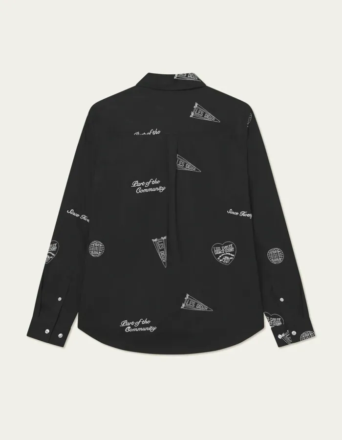 Men Kalen AOE Shirt 8211 BlackIvory Les Deux ShirtsOvershirts