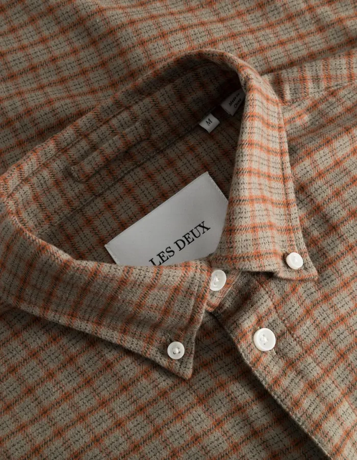 Men Kent Check Shirt 20 8211 Desert TaupeArabian Spice Les Deux ShirtsOvershirts