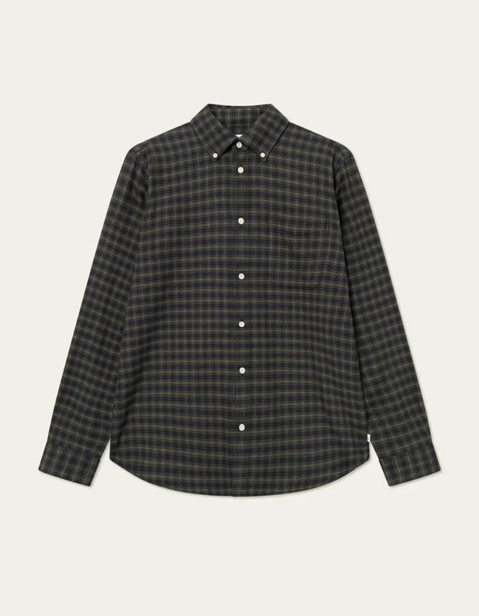 Men Kent Check Shirt 20 8211 Pine GreenBlack Les Deux ShirtsOvershirts
