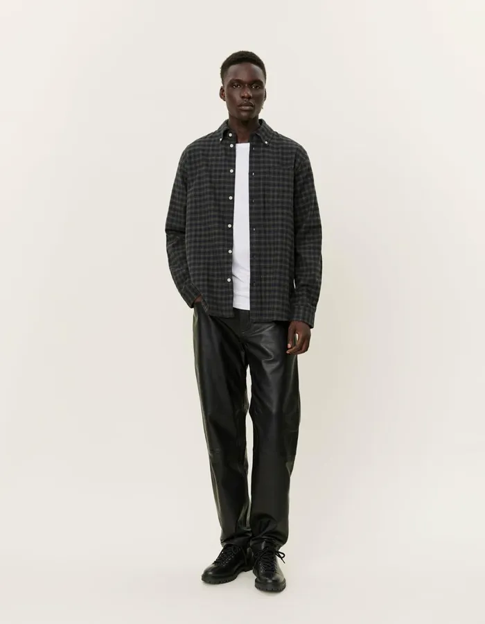 Men Kent Check Shirt 20 8211 Pine GreenBlack Les Deux ShirtsOvershirts