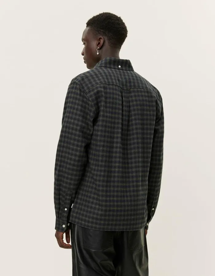 Men Kent Check Shirt 20 8211 Pine GreenBlack Les Deux ShirtsOvershirts