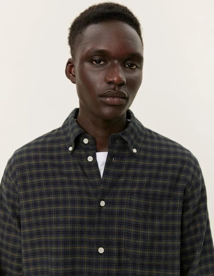 Men Kent Check Shirt 20 8211 Pine GreenBlack Les Deux ShirtsOvershirts
