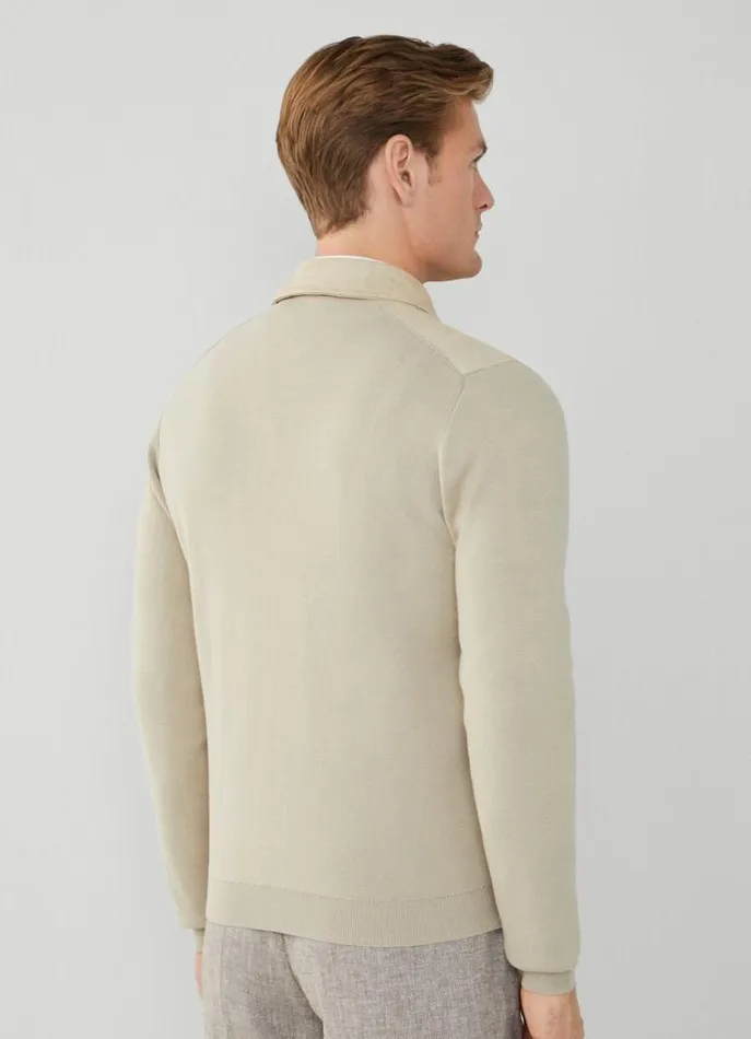 Men Knitwear Hackett London ZipUp Cardigan Beach