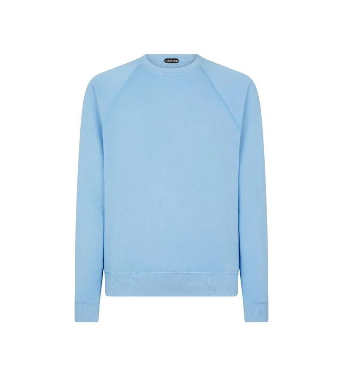 Men Knitwear Tom Ford Vintage Melange Crew Neck Aqua