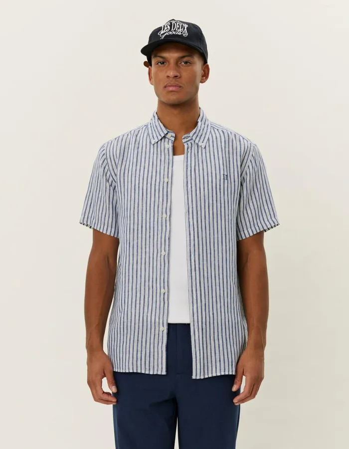Men Kris Linen SS Shirt 8211 Light IvoryBlueprint Les Deux ShirtsOvershirts