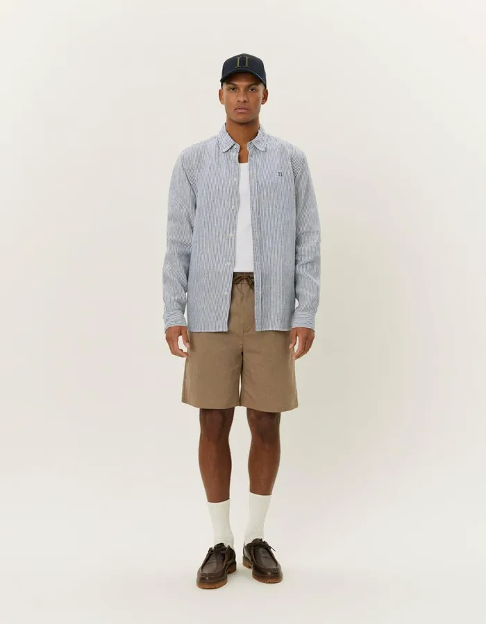 Men Kristian Linen BD Shirt 8211 Light IvoryBlueprint Les Deux ShirtsOvershirts