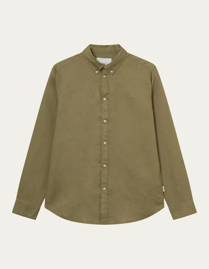 Men Kristian Linen BD Shirt 8211 Surplus Green Les Deux ShirtsOvershirts