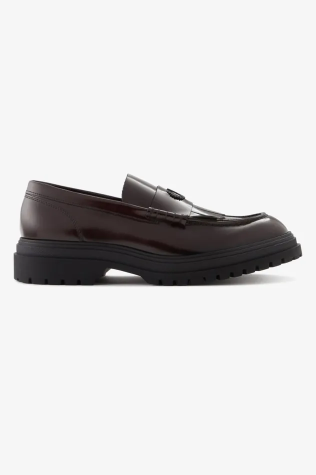 Men Leather Loafer Oxblood Fred Perry Shoes
