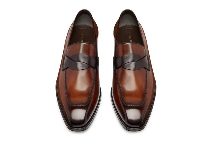 Men Loafers Tom Ford Burnished Leather Elkan Twisted Band Loafer Mink Men Loafers Tom Ford Burnished Leather Elkan Twisted Band Loafer Mink