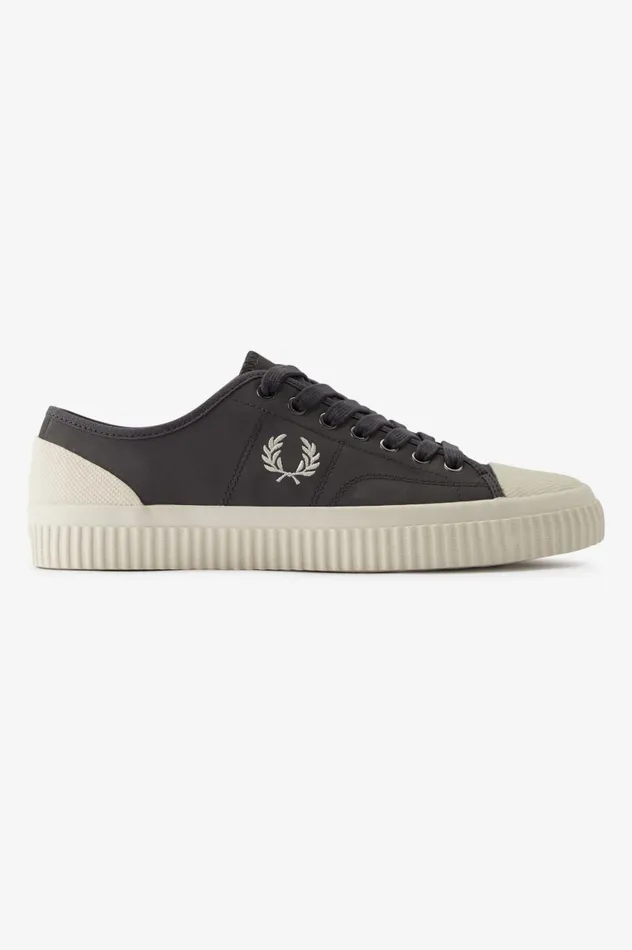 Men Low Hughes Gunmetalecru Fred Perry Shoes