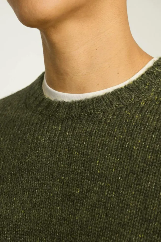 Men Luxe Mohair Sweater Heather Olive Bonobos Crew and VNeck Sweaters