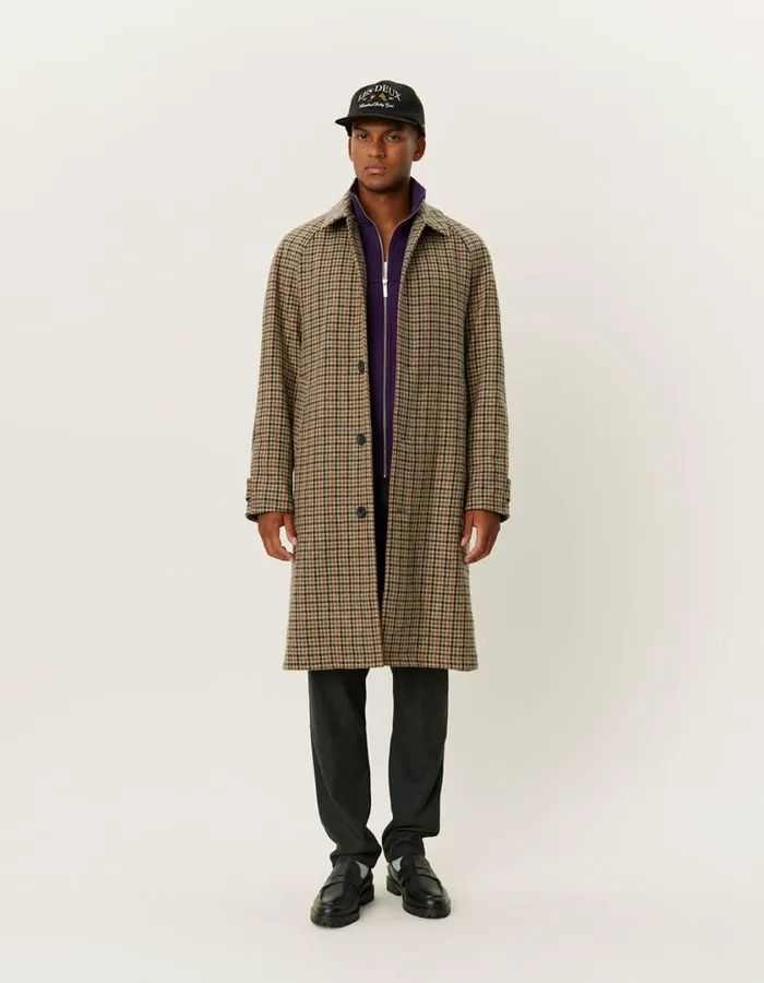 Men Michael Houndstooth Wool Coat 30 8211 Warm SandBlack Les Deux JacketsCoats