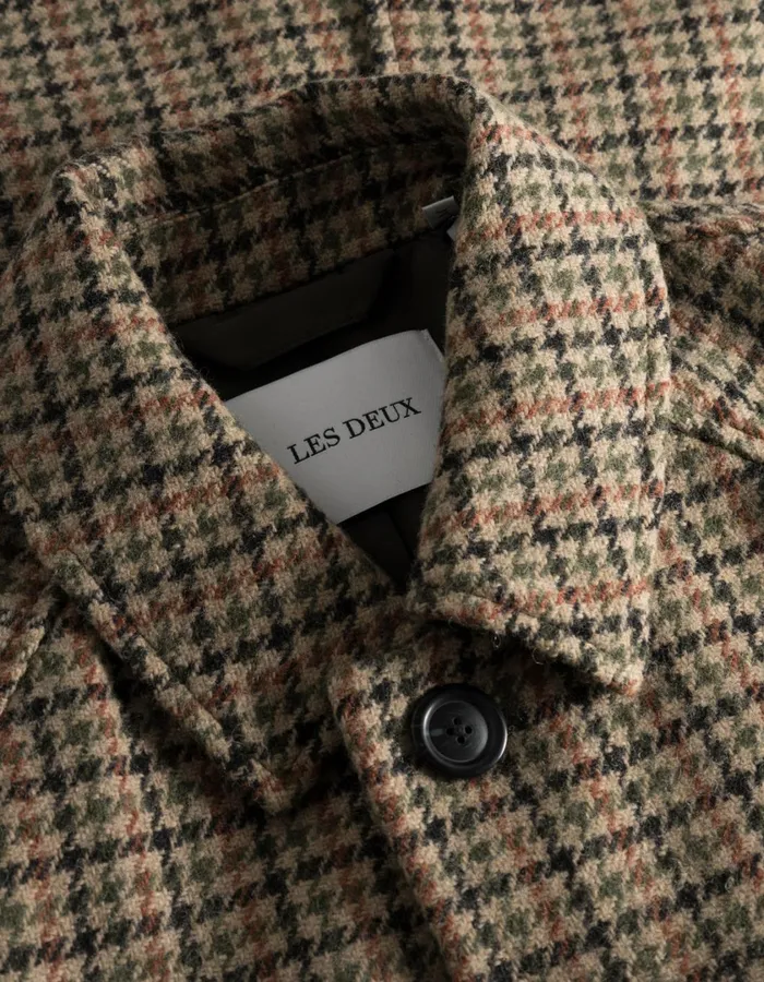 Men Michael Houndstooth Wool Coat 30 8211 Warm SandBlack Les Deux JacketsCoats