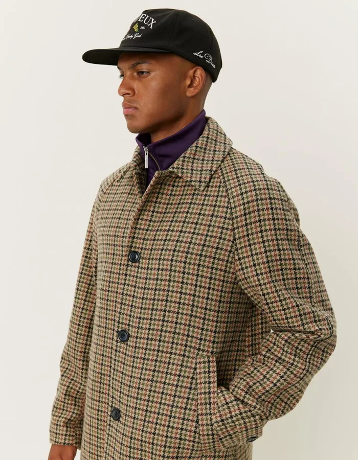 Men Michael Houndstooth Wool Coat 30 8211 Warm SandBlack Les Deux JacketsCoats