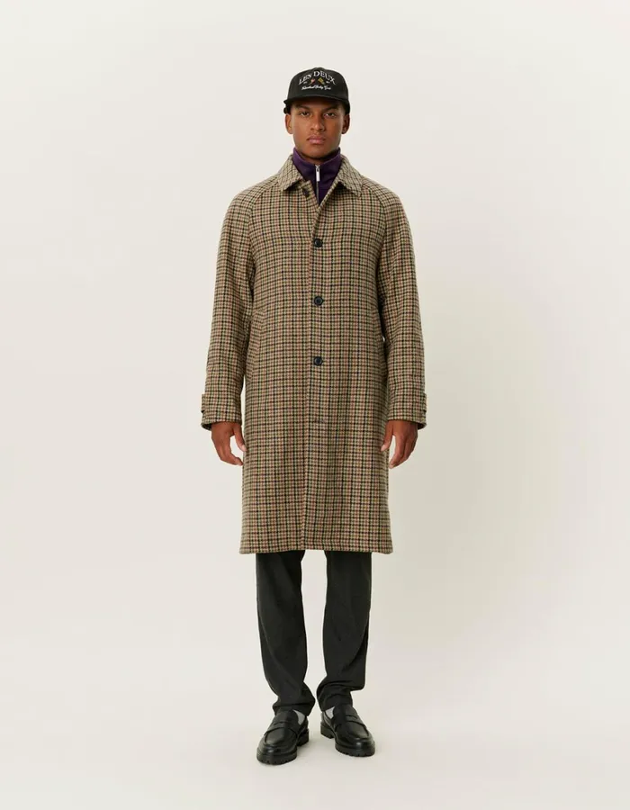Men Michael Houndstooth Wool Coat 30 8211 Warm SandBlack Les Deux JacketsCoats