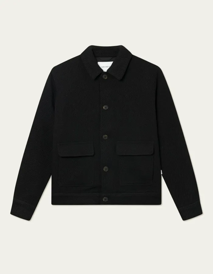 Men Nash Wool Hybrid Jacket 30 8211 BlackBlack Les Deux JacketsCoats