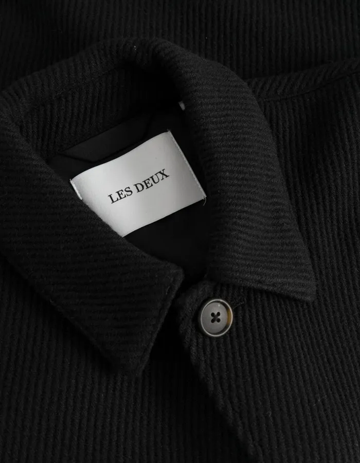 Men Nash Wool Hybrid Jacket 30 8211 BlackBlack Les Deux JacketsCoats