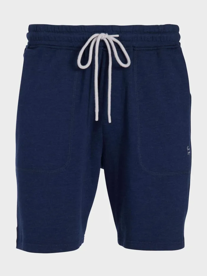 Men Navy Fleece Mid Short Navy Peter Alexander Shorts