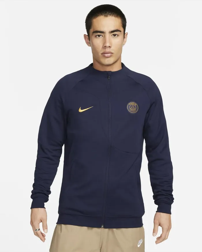 Men Nike Tracksuits Paris SaintGermain Academy Pro Home Blackened Bluegold Suede