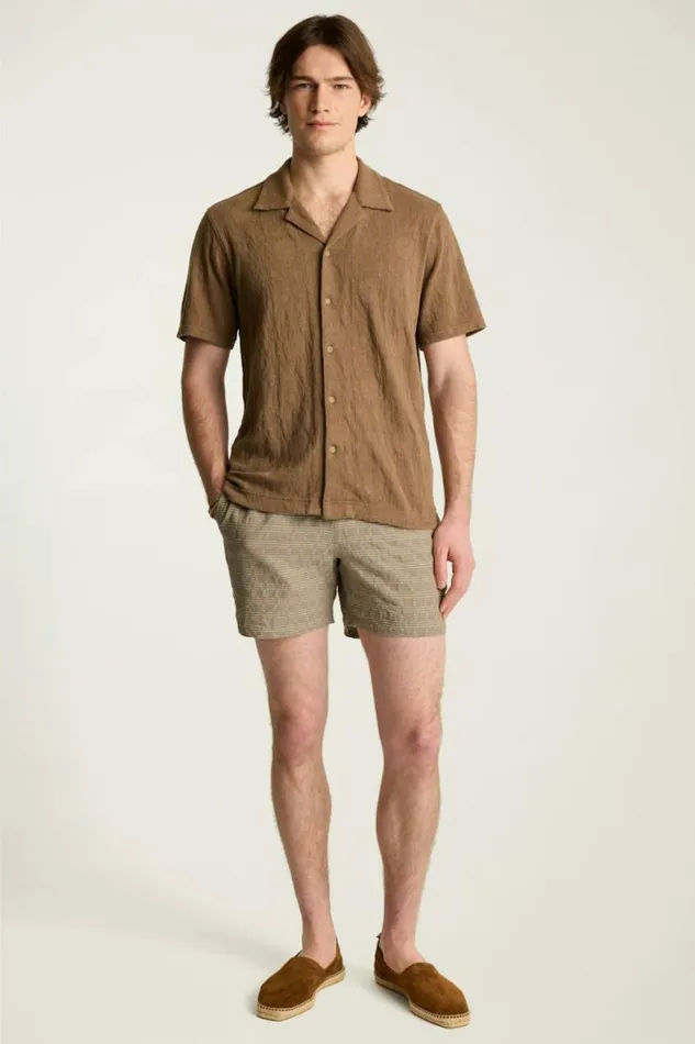 Men Nomad Short Tan Stripe Texture Bonobos Seasonal Pants
