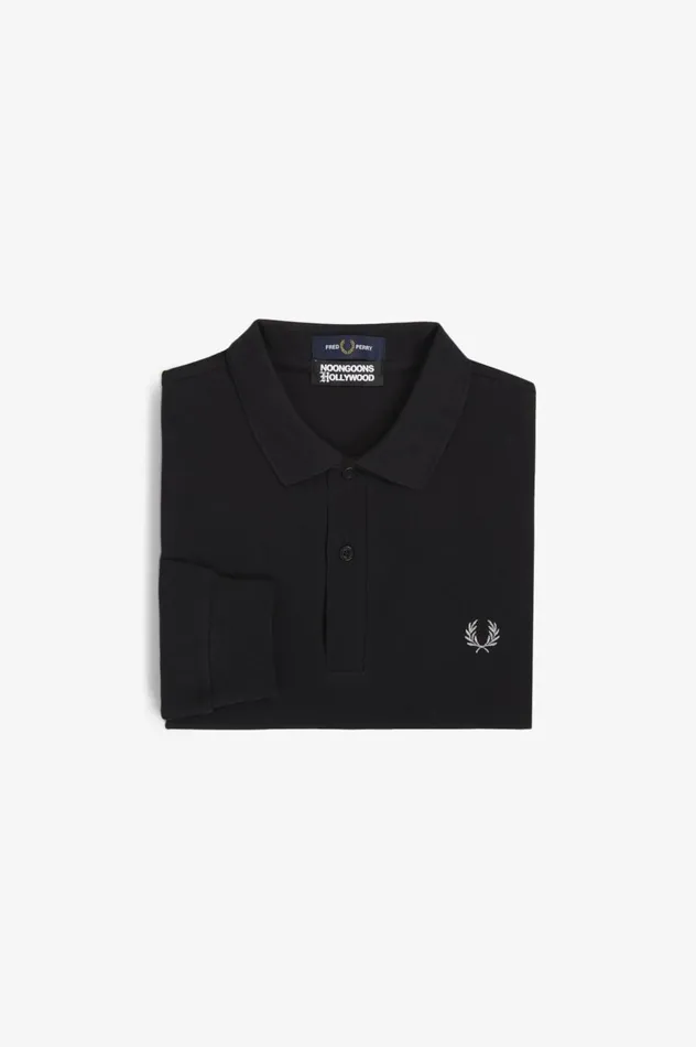 Men Noon GoonsNoongoons Long Sleeve Graphic Polo Shirt Black Fred Perry Polo Shirts