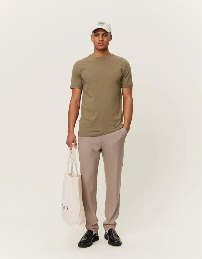 Men Norregaard TShirt 8211 Seasonal 8211 Surplus Green MelangeOrange Les Deux Tshirts