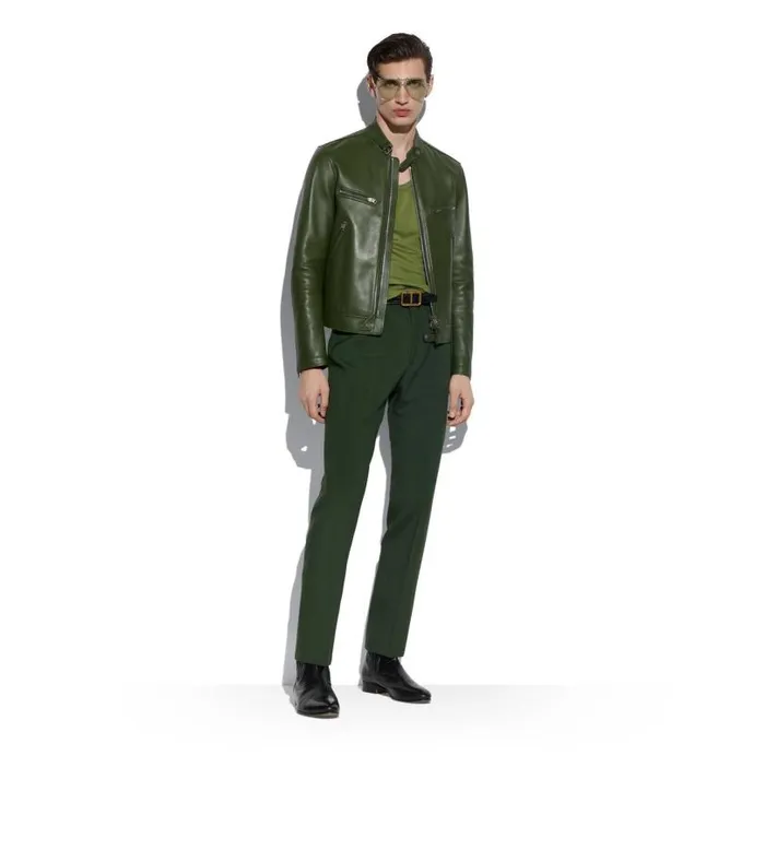 Men Outerwear Tom Ford Bonded Nappa Plonge Zip Racer Jacket Men Outerwear Tom Ford Bonded Nappa Plonge Zip Racer Jacket