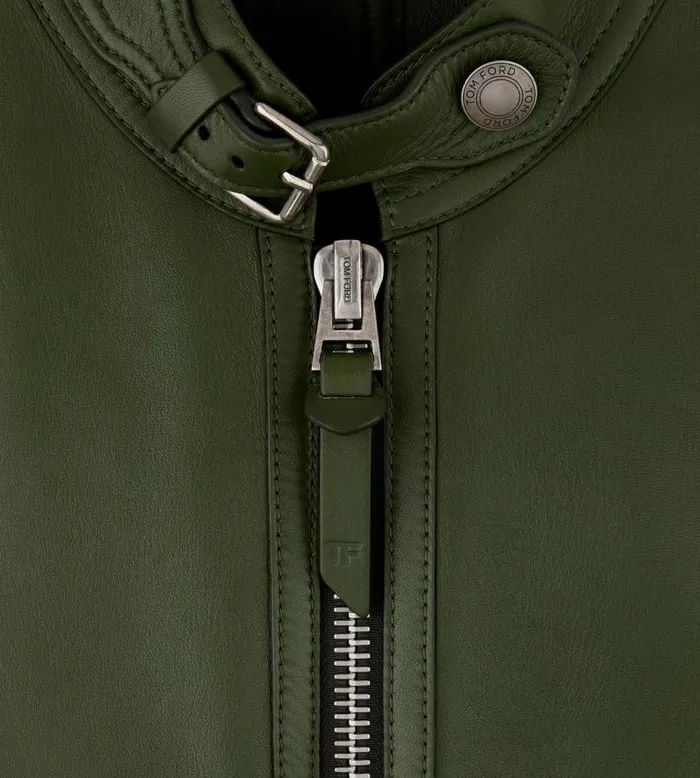 Men Outerwear Tom Ford Bonded Nappa Plonge Zip Racer Jacket Men Outerwear Tom Ford Bonded Nappa Plonge Zip Racer Jacket