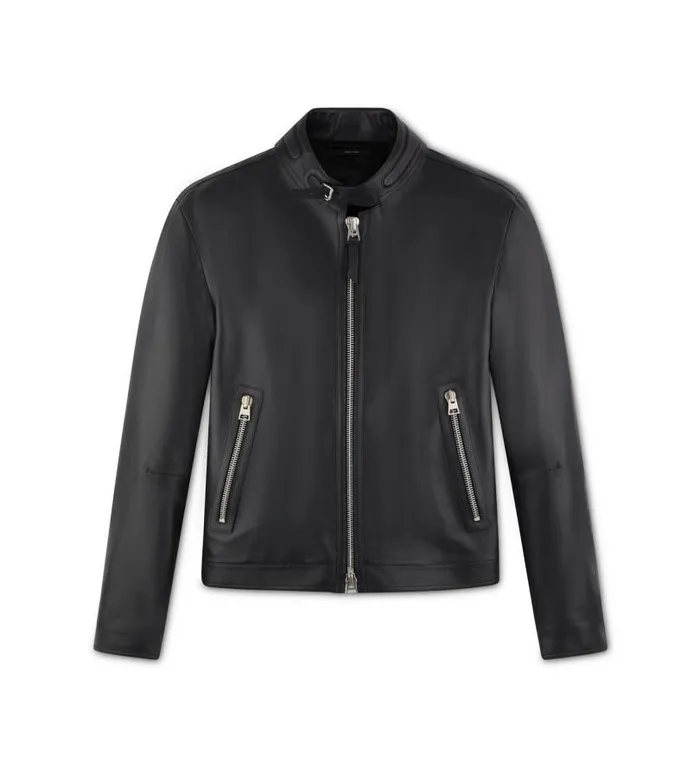 Men Outerwear Tom Ford Caf Biker Jacket Black