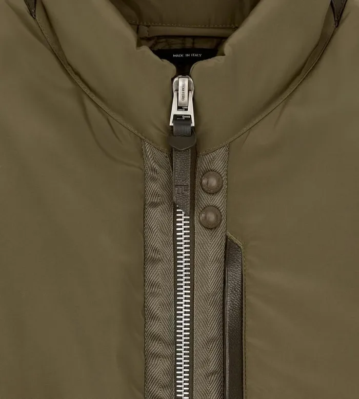 Men Outerwear Tom Ford Micro Ottoman Quilted Lined Gilet Elm Men Outerwear Tom Ford Micro Ottoman Quilted Lined Gilet Elm