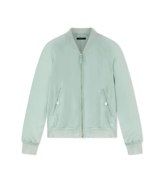 Men Outerwear Tom Ford Silk Habotai Raglan Bomber Iced Pistachio
