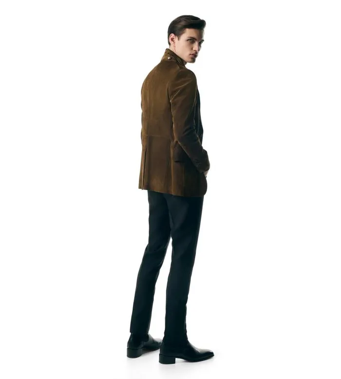 Men Outerwear Tom Ford Soft Suede Sartorial Blazer Cigar Men Outerwear Tom Ford Soft Suede Sartorial Blazer Cigar