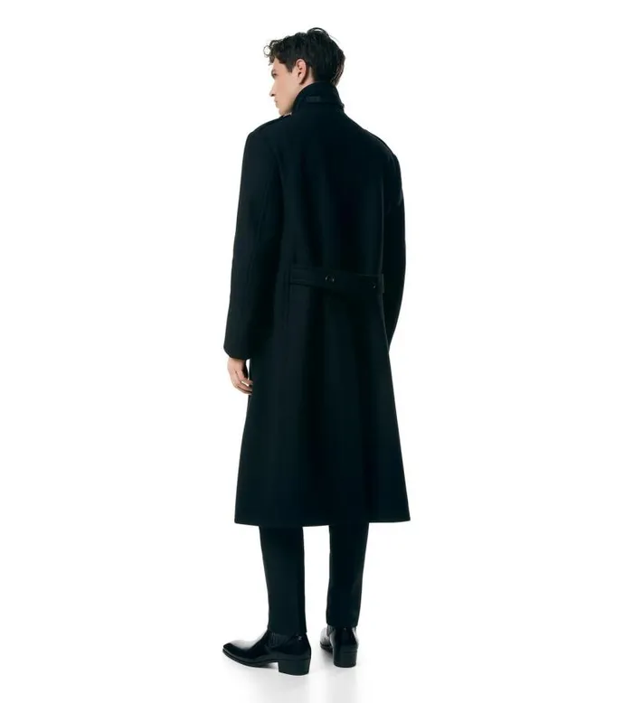 Men Outerwear Tom Ford Wool Blend Melton Funnel Coat Black Men Outerwear Tom Ford Wool Blend Melton Funnel Coat Black
