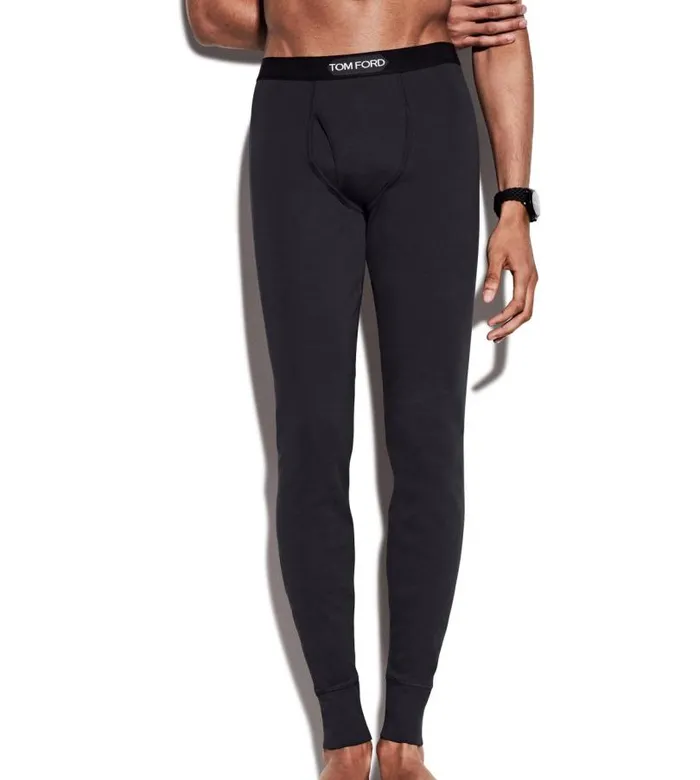 Men PAJAMA PANTS and LONG JOHNS Tom Ford Cotton Long Johns Ebony Men PAJAMA PANTS and LONG JOHNS Tom Ford Cotton Long Johns Ebony
