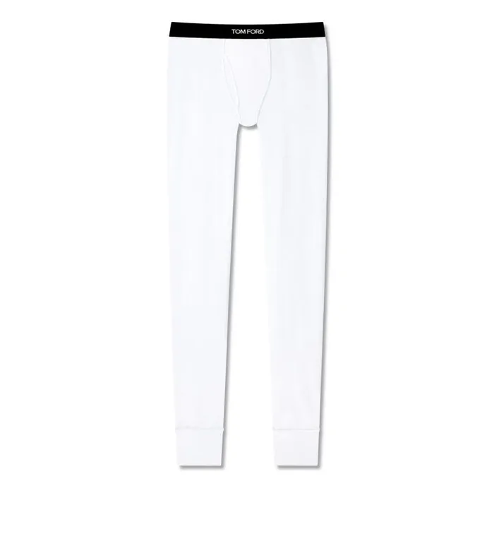 Men PAJAMA PANTS and LONG JOHNS Tom Ford Cotton Long Johns White