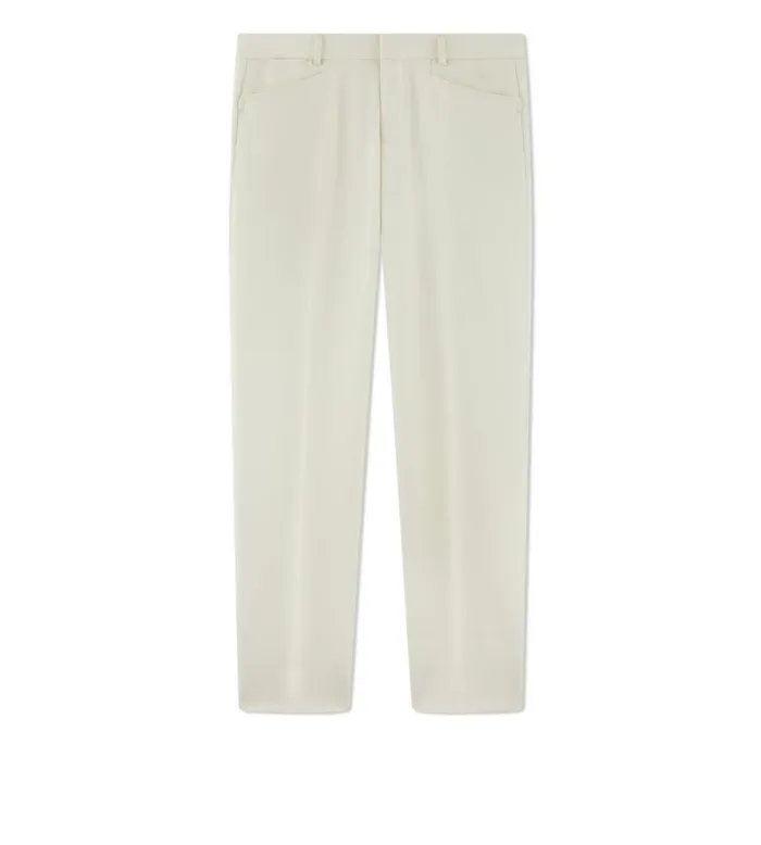 Men Pants and Shorts Tom Ford Whipcord Atticus Trouser Ivory