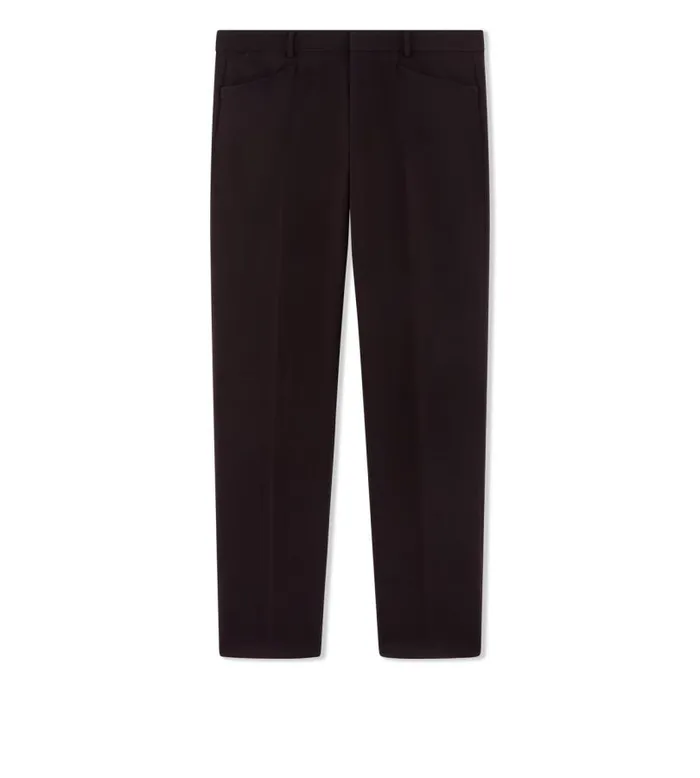 Men Pants and Shorts Tom Ford Wool Mohair Twill Atticus Trouser Burgundy