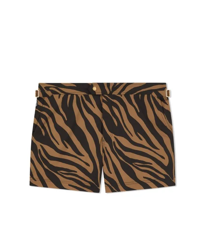 Men Pants and Shorts Tom Ford Zebra Print Swim Short