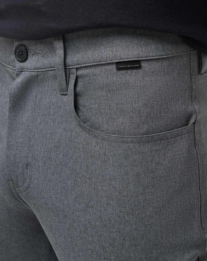 Men Pants TravisMathew OPEN TO CLOSE PANT Heather Dark Grey