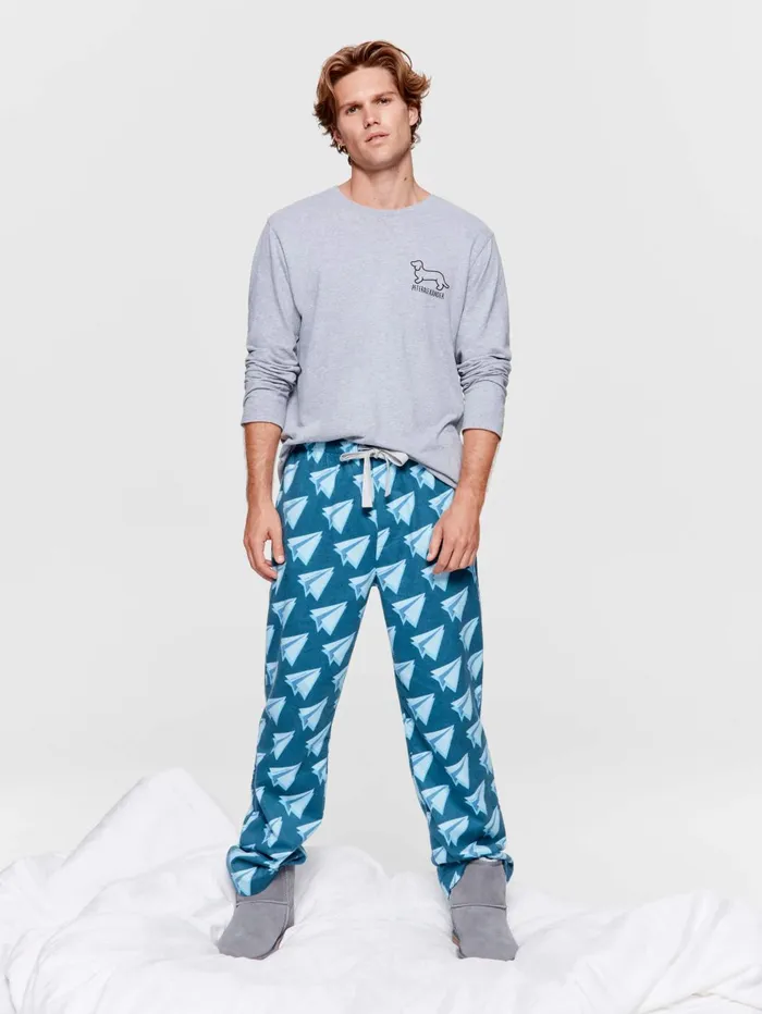 Men Paper Planes Flannelette Classic Pj Pant Multi Peter Alexander Pants