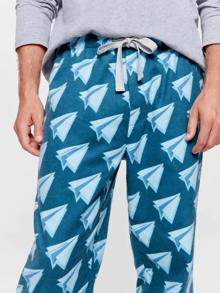 Men Paper Planes Flannelette Classic Pj Pant Multi Peter Alexander Pants