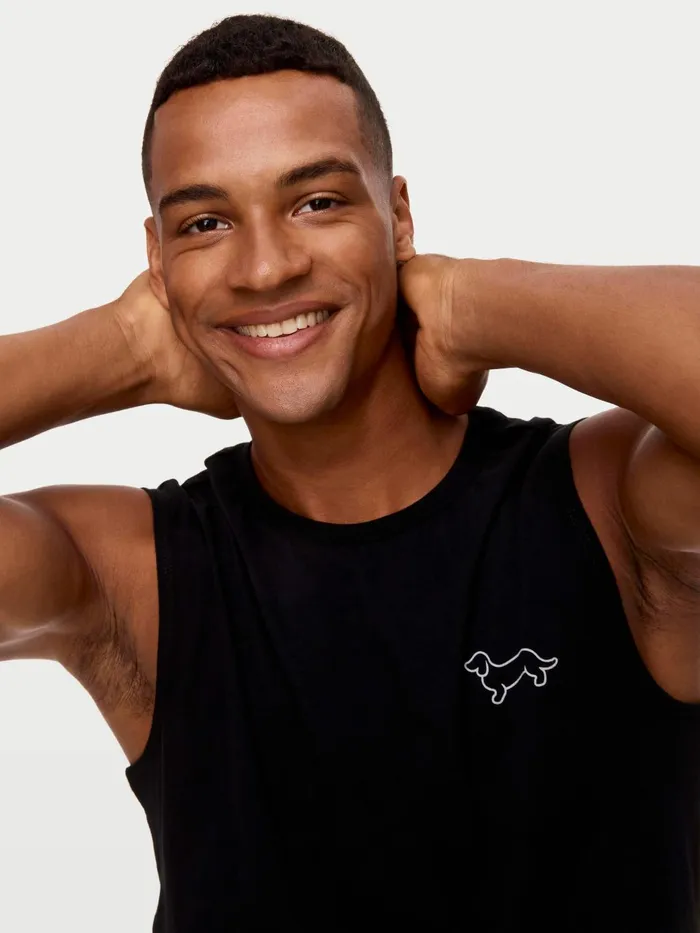 Men Penny Logo Sleeveless Tee Black Peter Alexander Classic Tops
