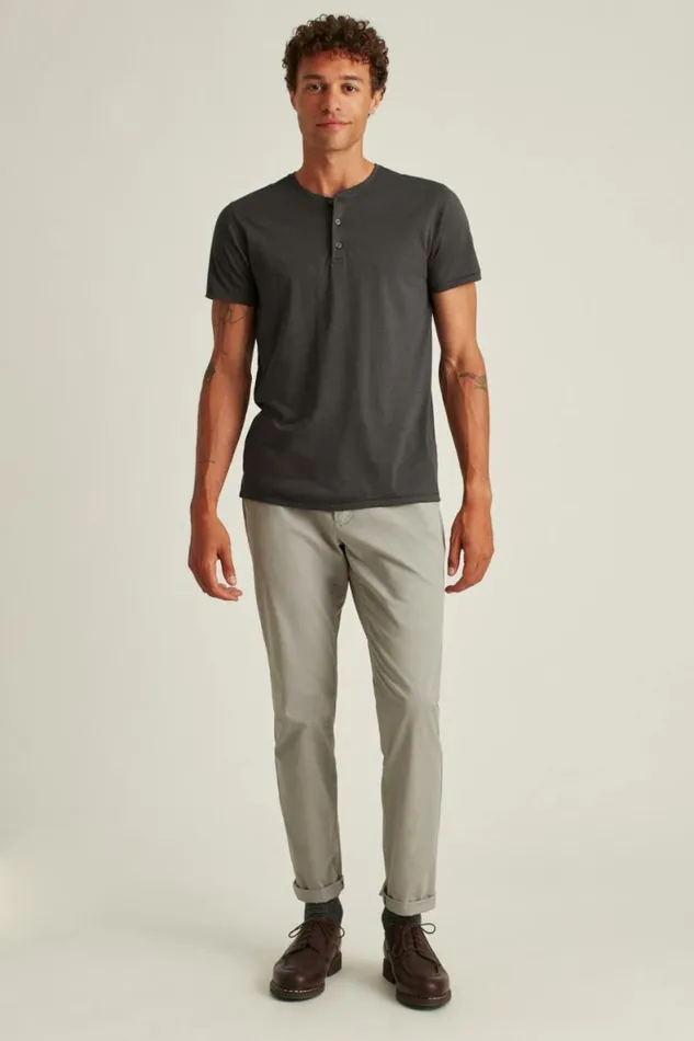 Men Pima Performance Short Sleeve Henley Grey Bonobos Henleys