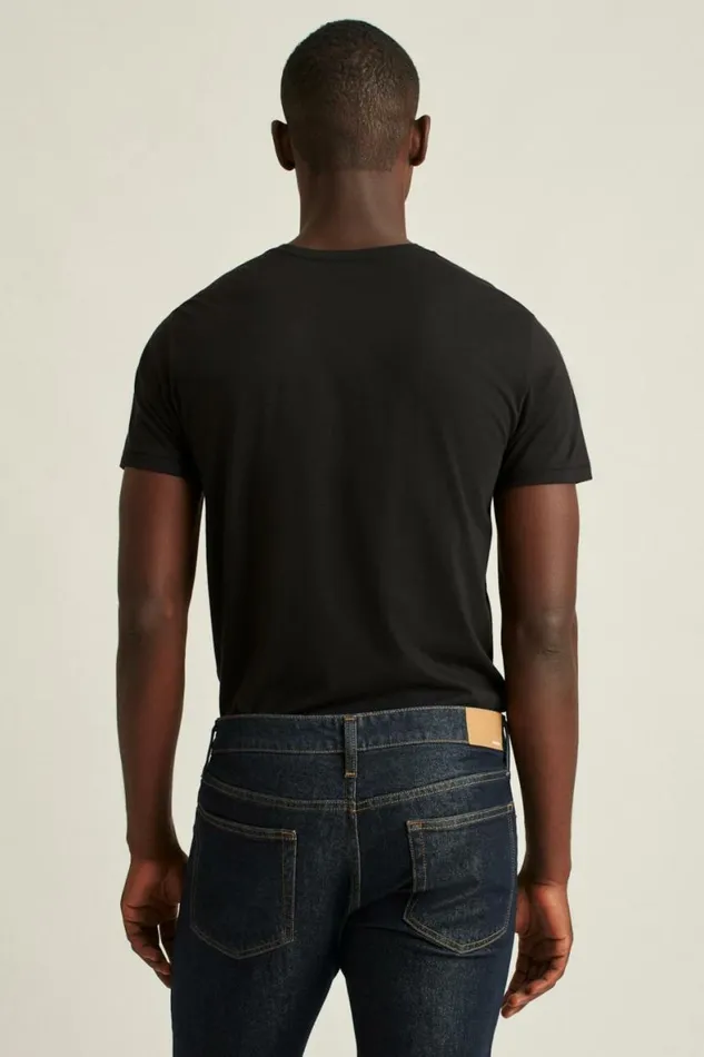 Men Pima Performance Short Sleeve Henley Jet Black Bonobos Henleys