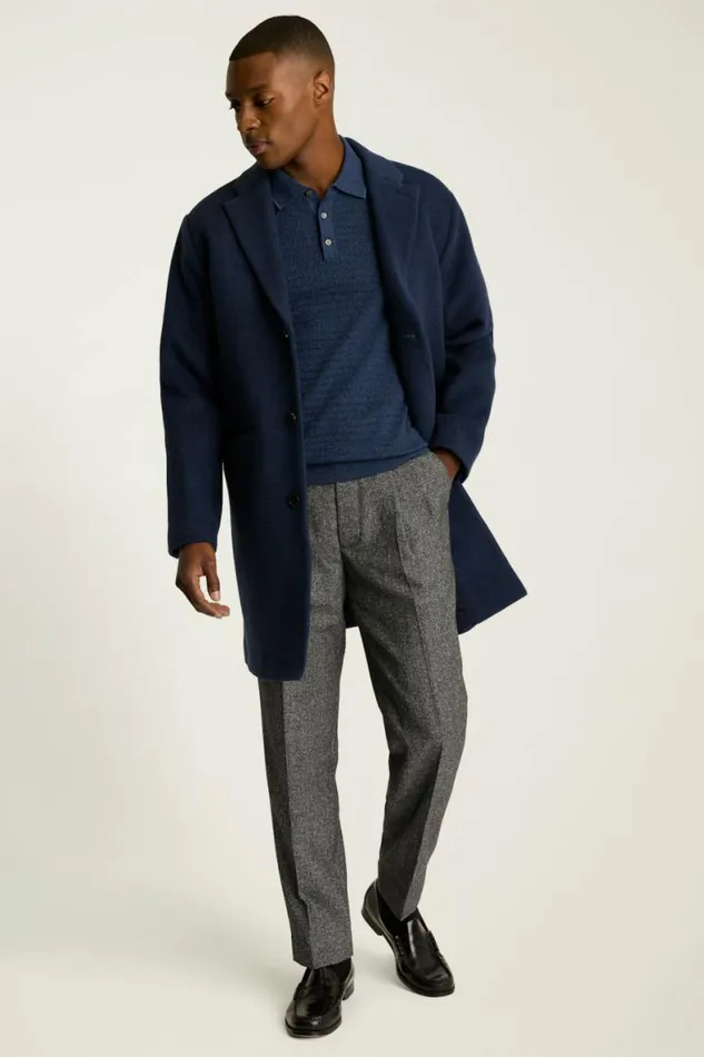 Men Pleated Wool Trouser Heather Charcoal Bonobos Dress Pants