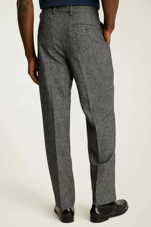 Men Pleated Wool Trouser Heather Charcoal Bonobos Dress Pants