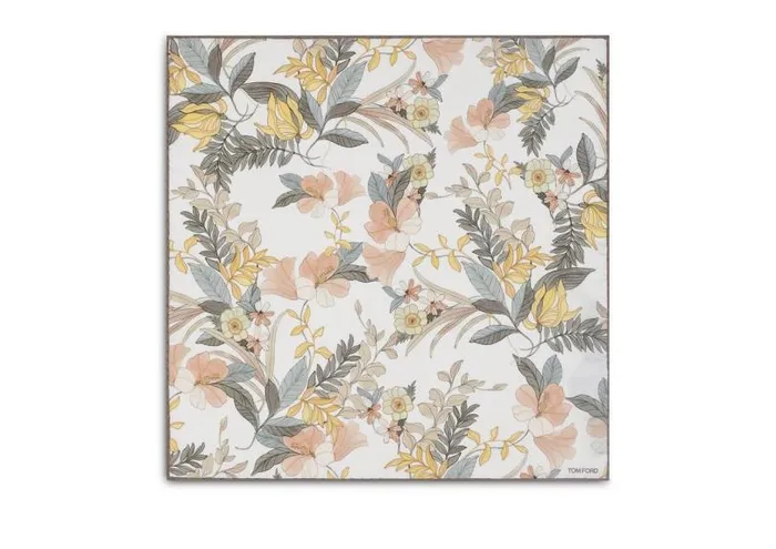 Men Pocket Squares Tom Ford Vintage Floral Silk Pocket Square Pink Orange